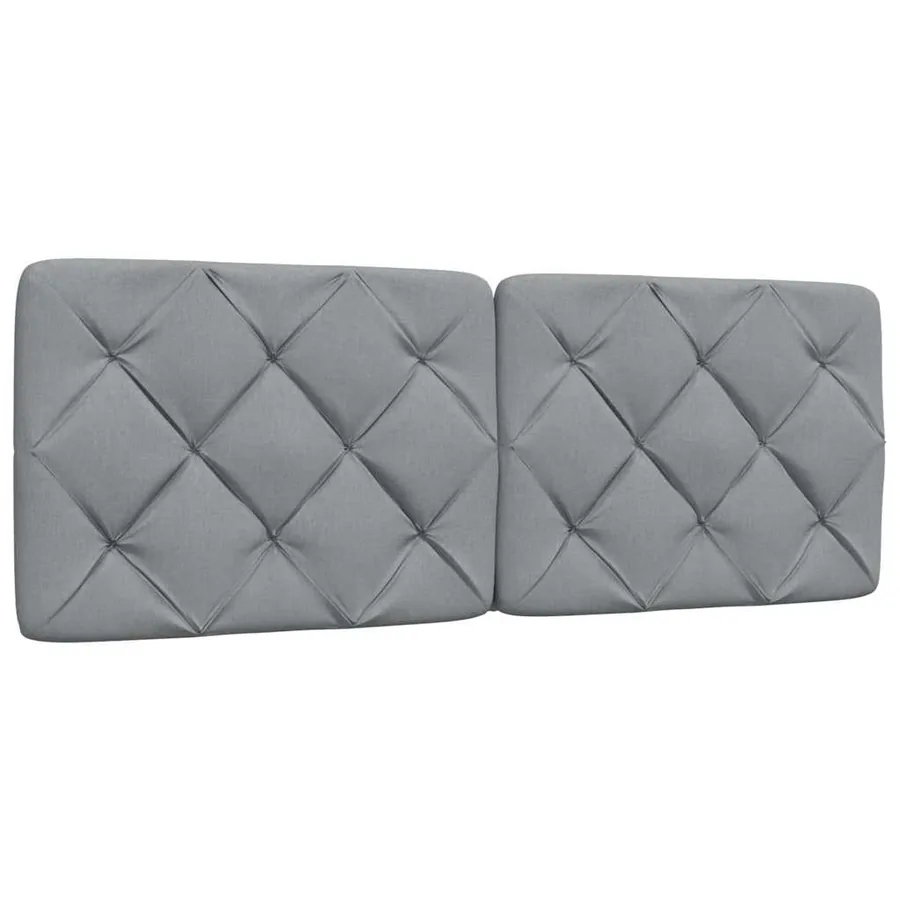 Cadre de lit sans matelas gris clair 140x190 cm tissu - 7