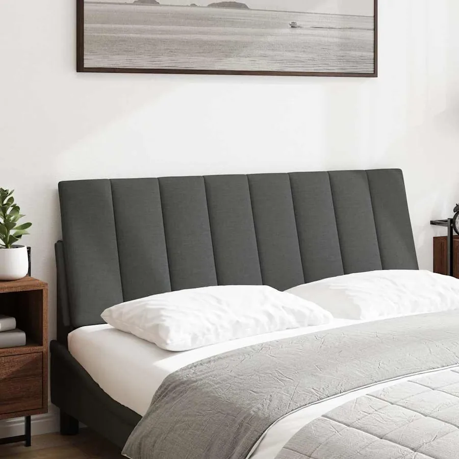 Coussin de tête de lit Hanko gris foncé 120 cm tissu - 2
