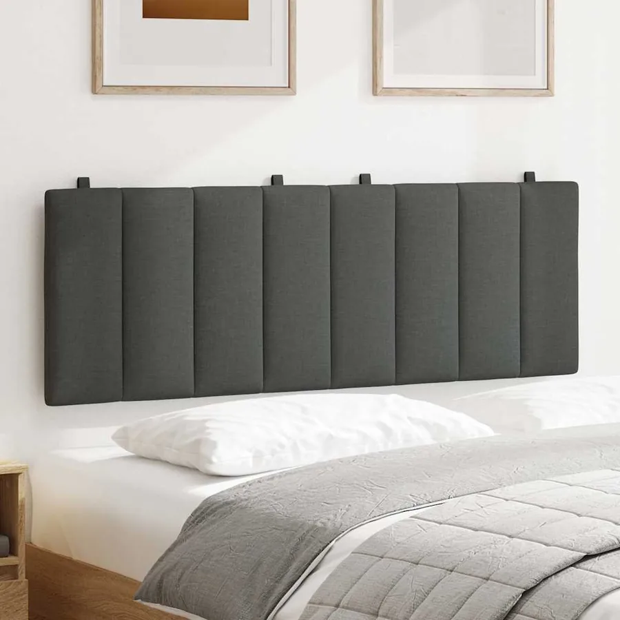 Coussin de tête de lit Hanko gris foncé 120 cm tissu - 3