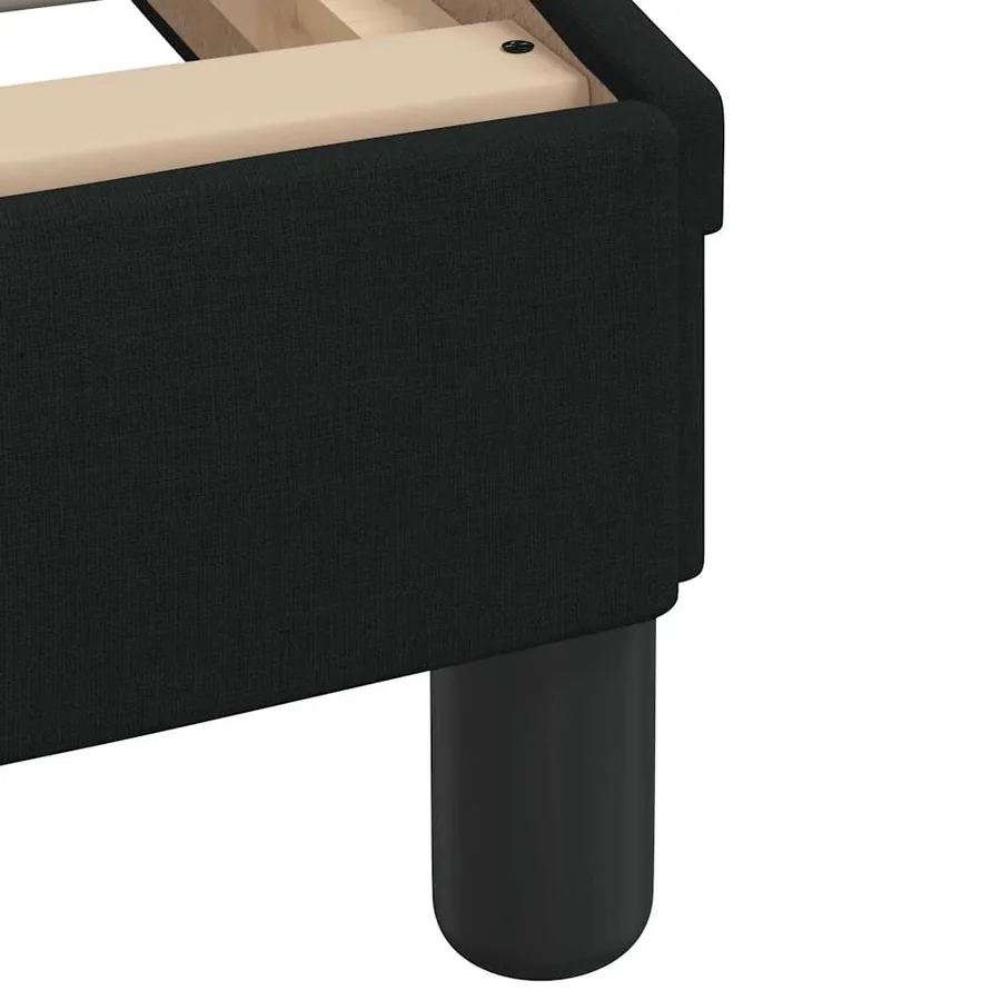 Lit avec matelas Hanko noir 200x200 cm tissu - 10