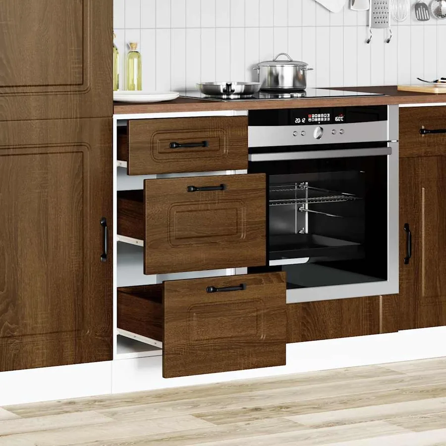 Armoire de cuisine Kalmar chêne marron bois d'ingénierie - 3