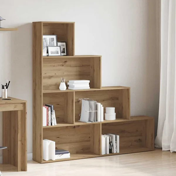 Bibliothèque chêne artisanal 157x24x160 cm bois d'ingénierie