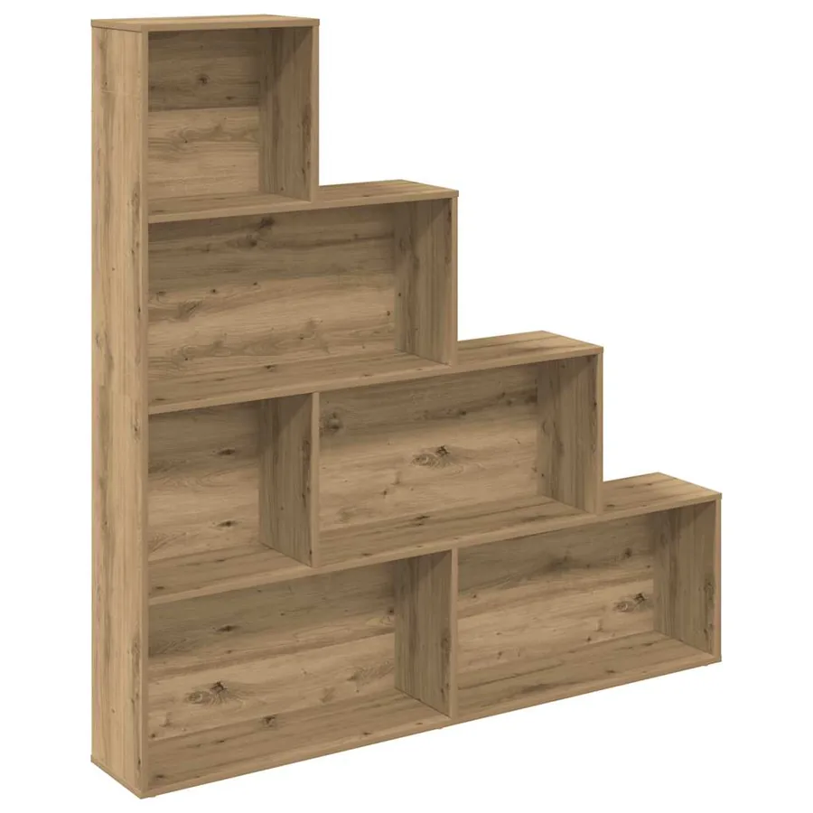 Bibliothèque chêne artisanal 157x24x160 cm bois d'ingénierie - 2
