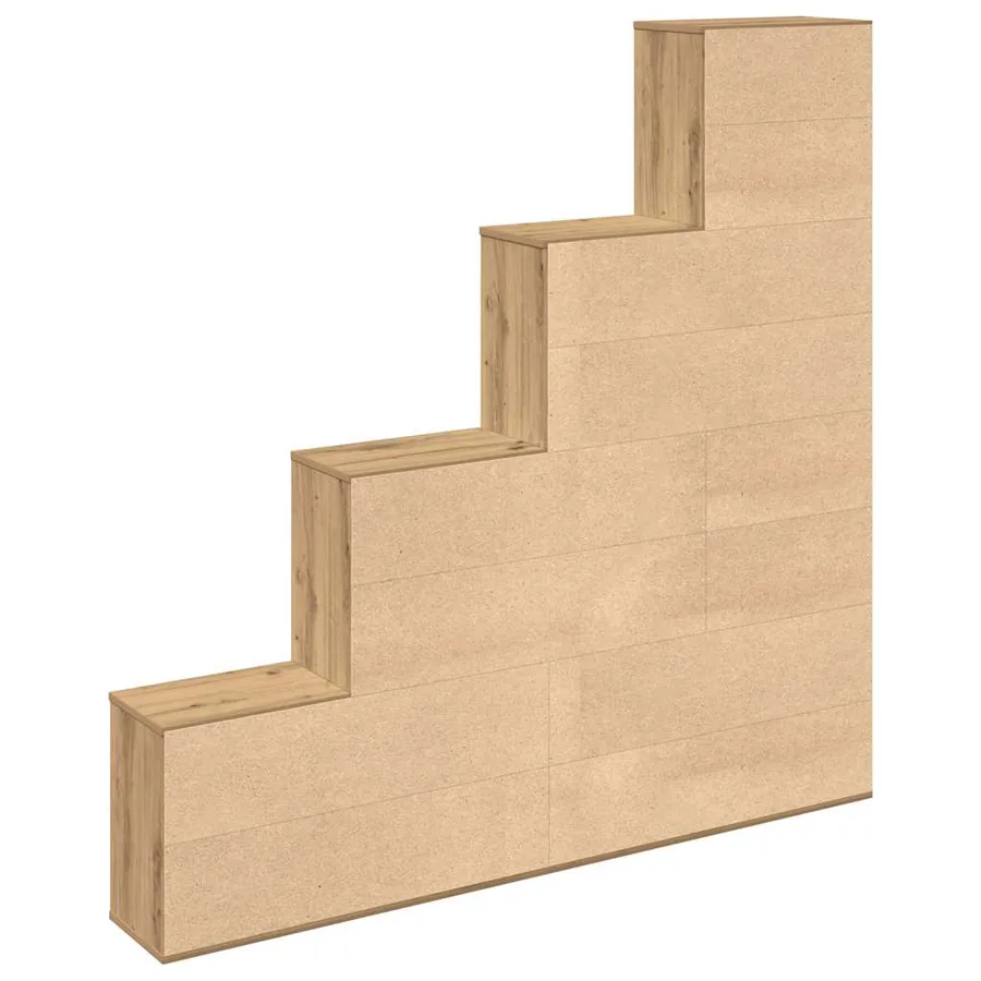 Bibliothèque chêne artisanal 157x24x160 cm bois d'ingénierie - 6