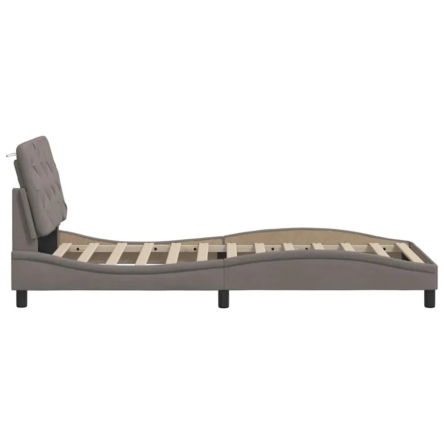 Cadre de lit sans matelas taupe 90x200 cm tissu - 8