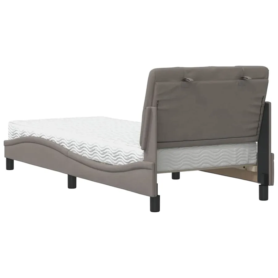 Lit avec matelas taupe 90x200 cm tissu - 7