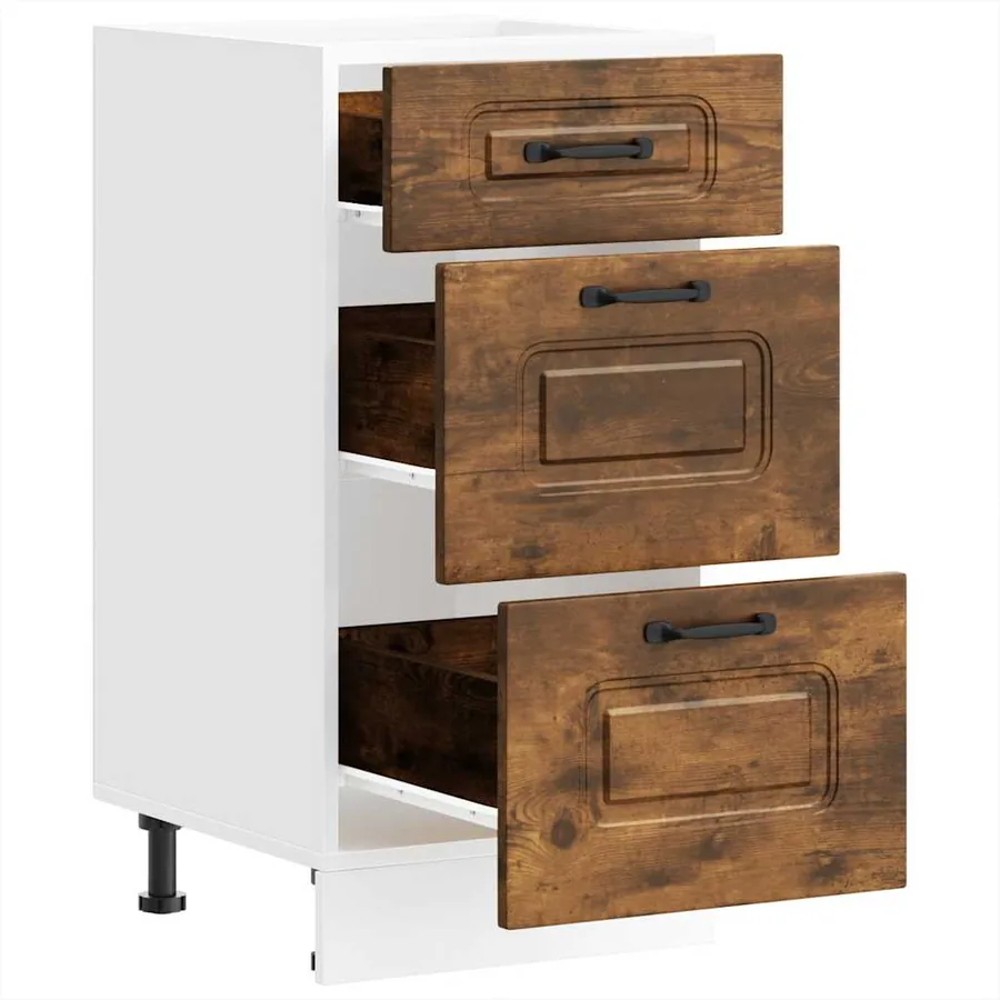 Armoire de cuisine Kalmar chêne fumé bois d'ingénierie - 5