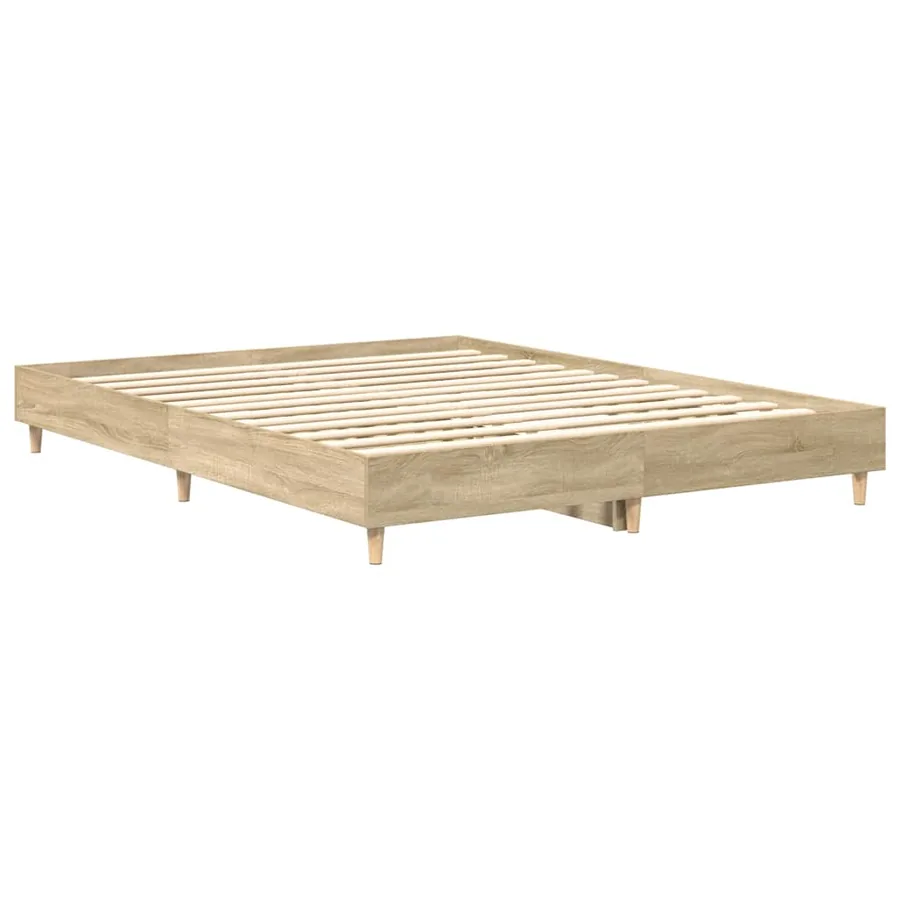 Cadre de lit sans matelas chêne sonoma 140x200 cm - 4