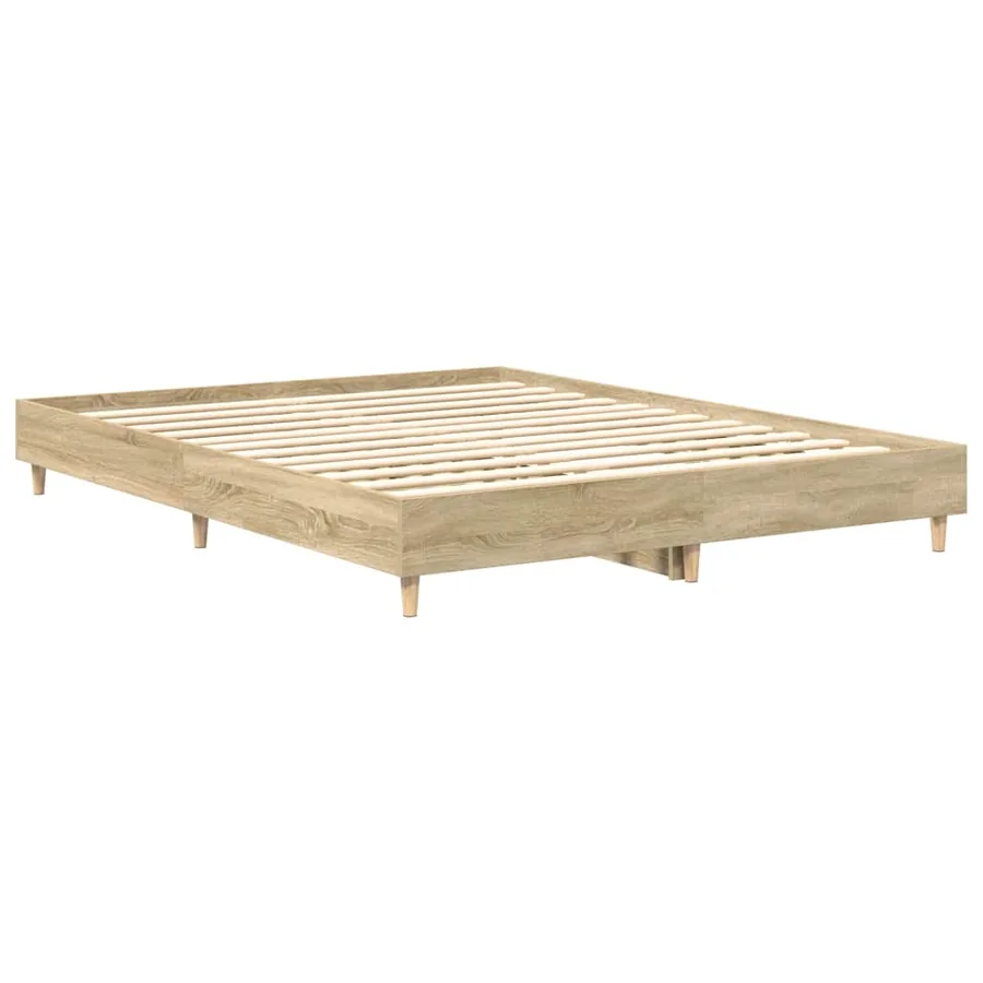 Cadre de lit sans matelas chêne sonoma 140x200 cm - 7
