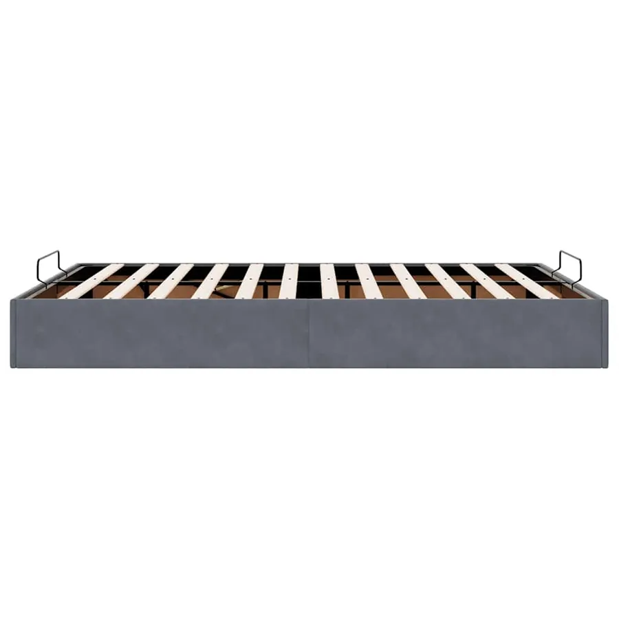 Cadre de lit ottoman sans matelas gris foncé 140x200 cm velours - 8