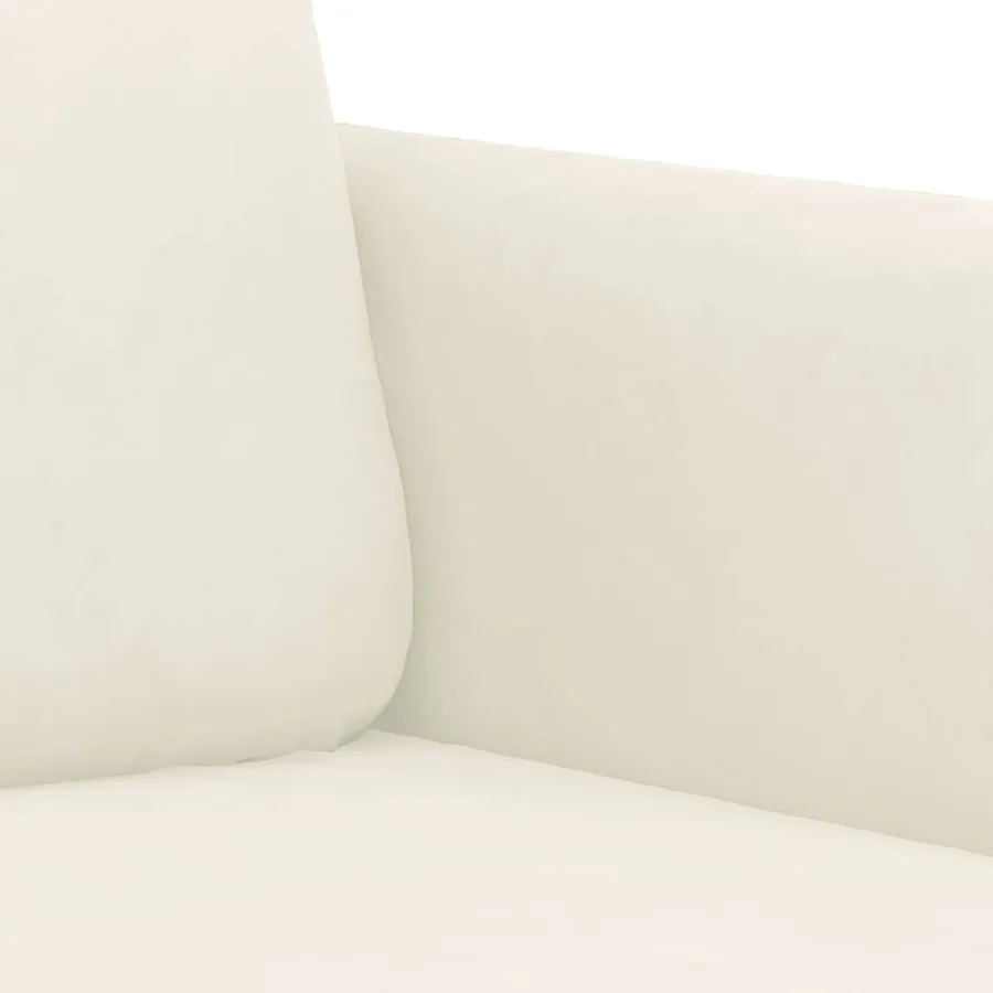 Ensemble de canapés 3 pcs avec coussins crème velours - 5