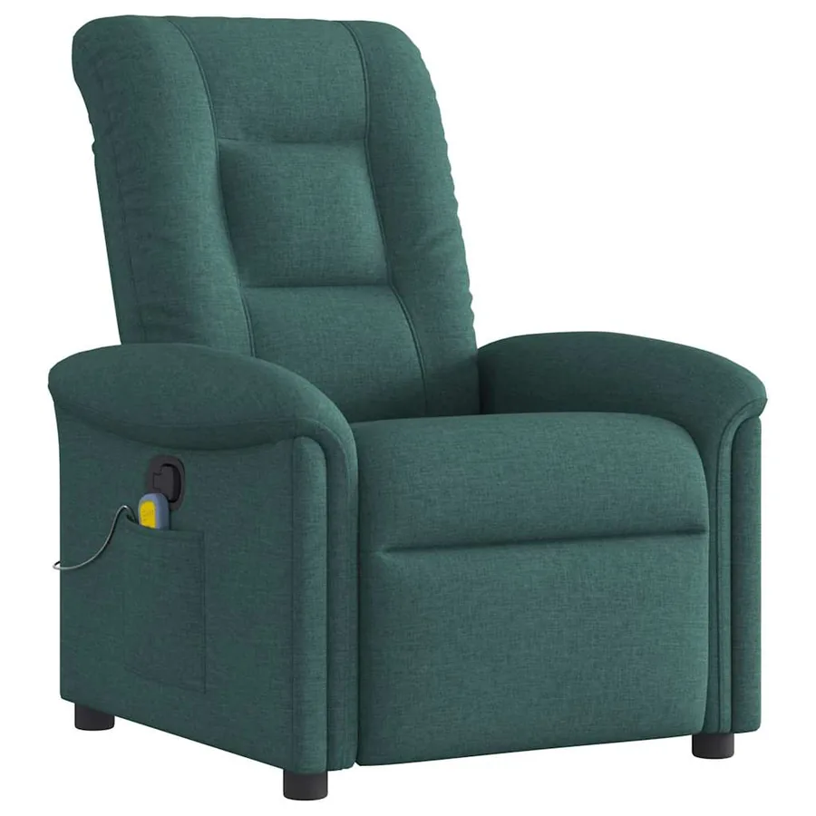 Fauteuil de massage inclinable Vert foncé Tissu - 2