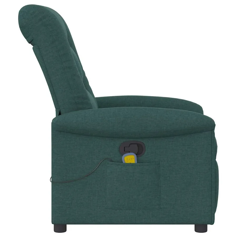 Fauteuil de massage inclinable Vert foncé Tissu - 4