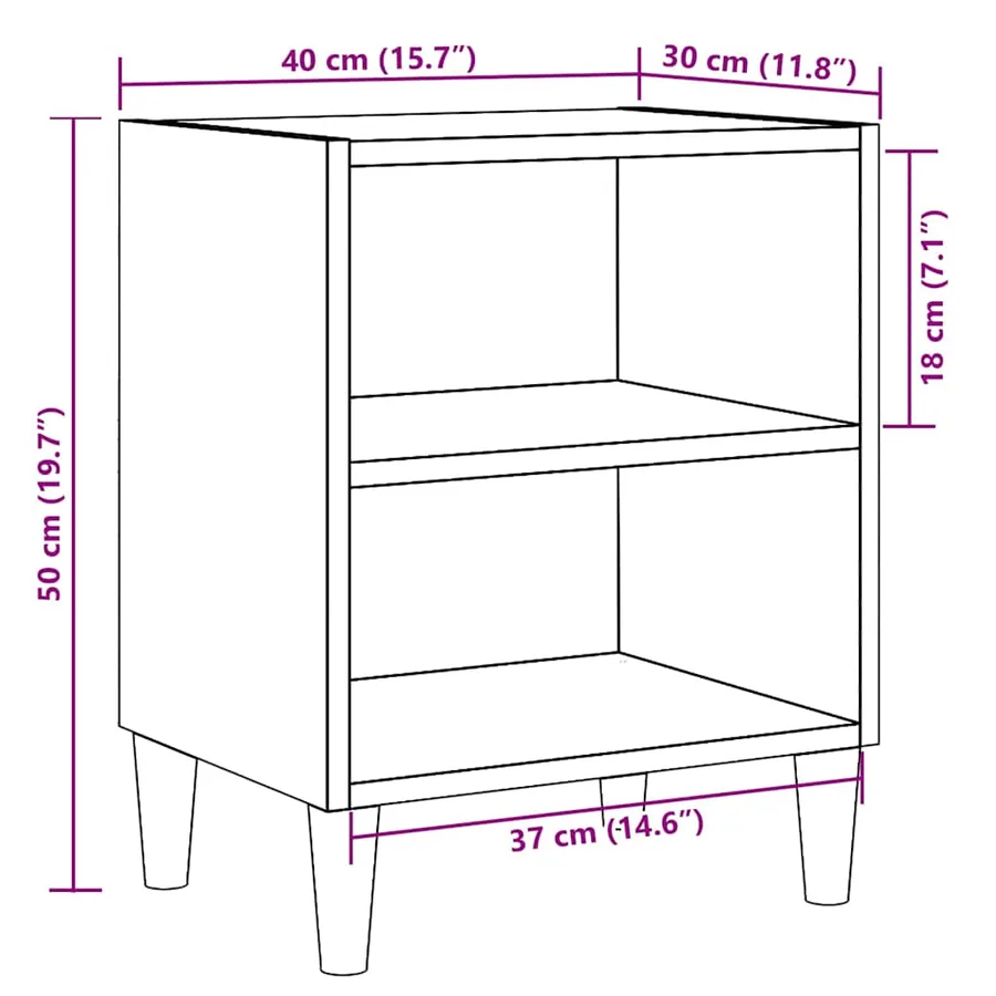 Tables de chevet 2 pcs vieux bois 40x30x50 cm bois d’ingénierie - 8
