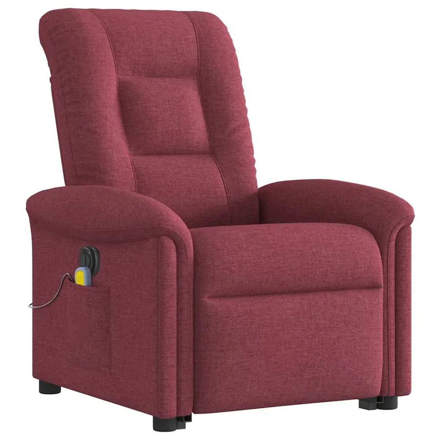 Fauteuil inclinable de massage électrique Rouge bordeaux Tissu - 4