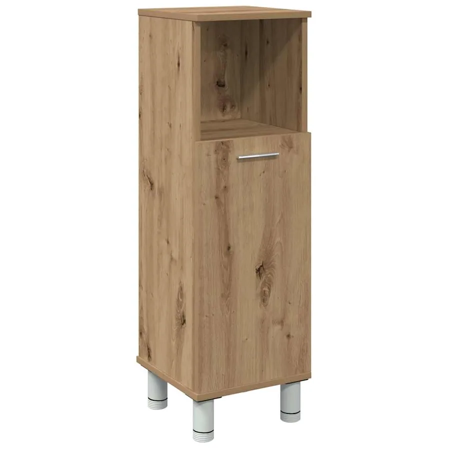 Armoire de bain chêne artisanal 30x30x95 cm bois d'ingénierie - 2