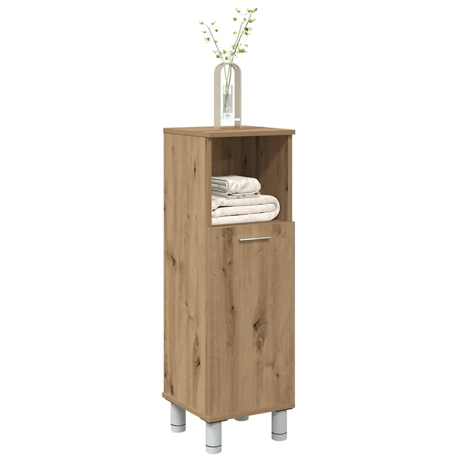 Armoire de bain chêne artisanal 30x30x95 cm bois d'ingénierie - 3