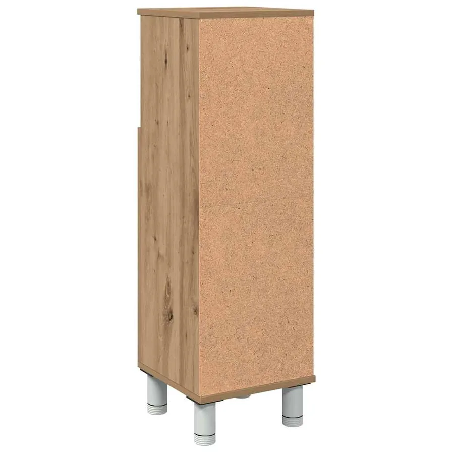 Armoire de bain chêne artisanal 30x30x95 cm bois d'ingénierie - 7