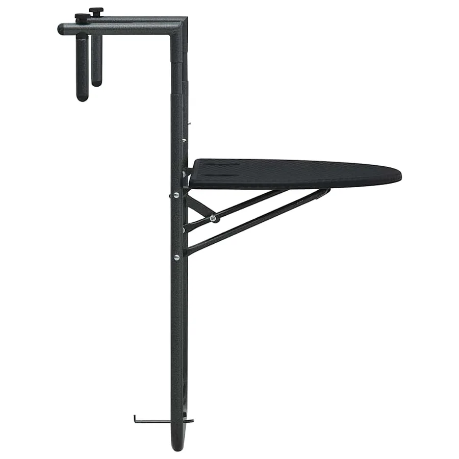 Table de balcon Noir 60x64x83,5 cm Plastique Aspect de rotin - 3
