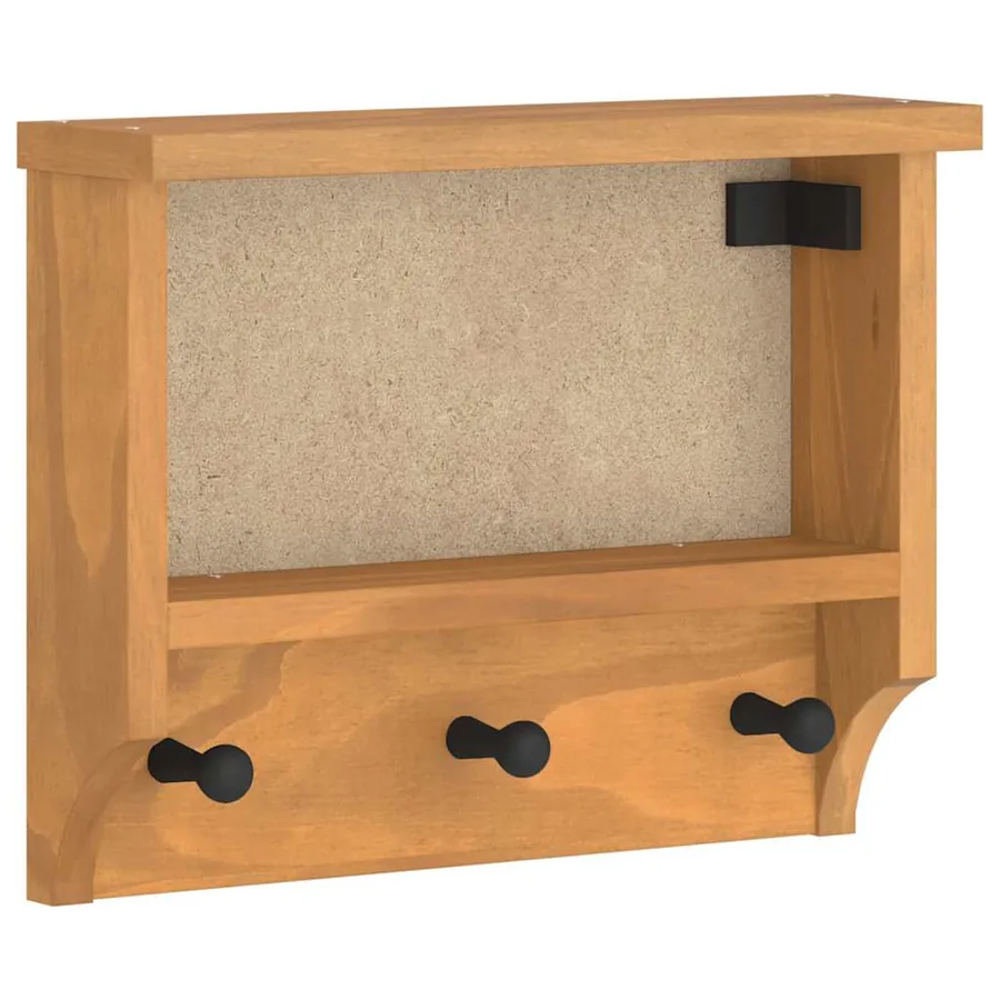 Porte-manteau mural SANDNES 45x12x35 cm bois massif pin - 2