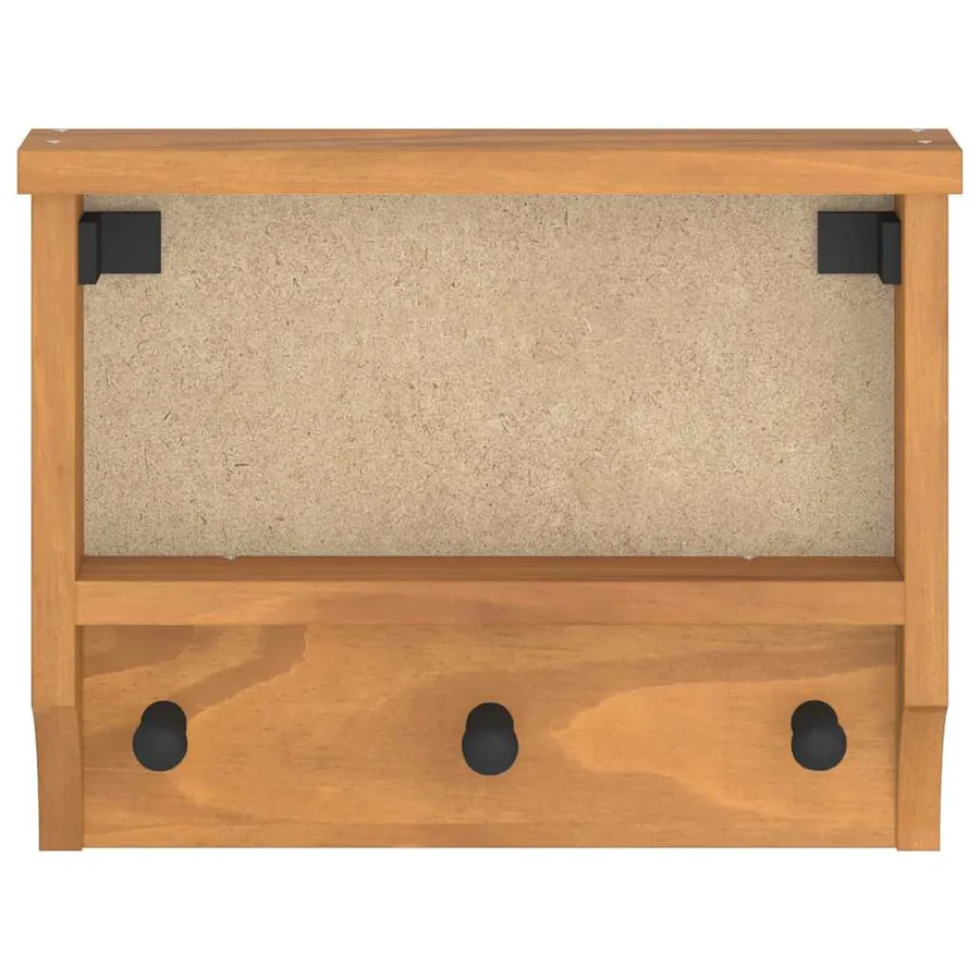 Porte-manteau mural SANDNES 45x12x35 cm bois massif pin - 5