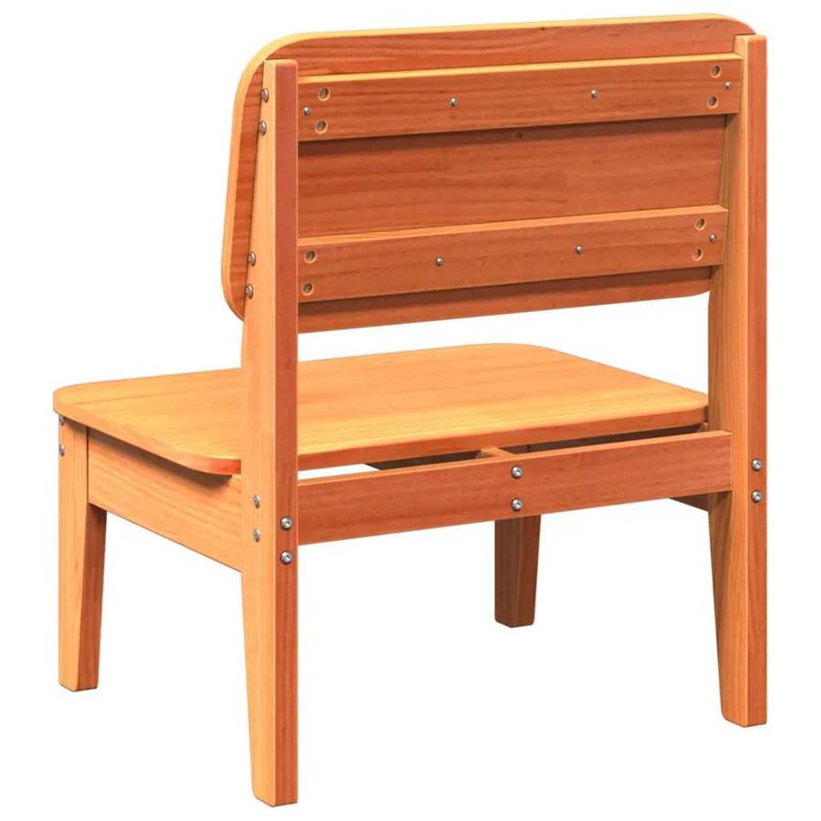 Chaise de jardin cire marron 60x52,5x72 cm bois de pin massif - 5