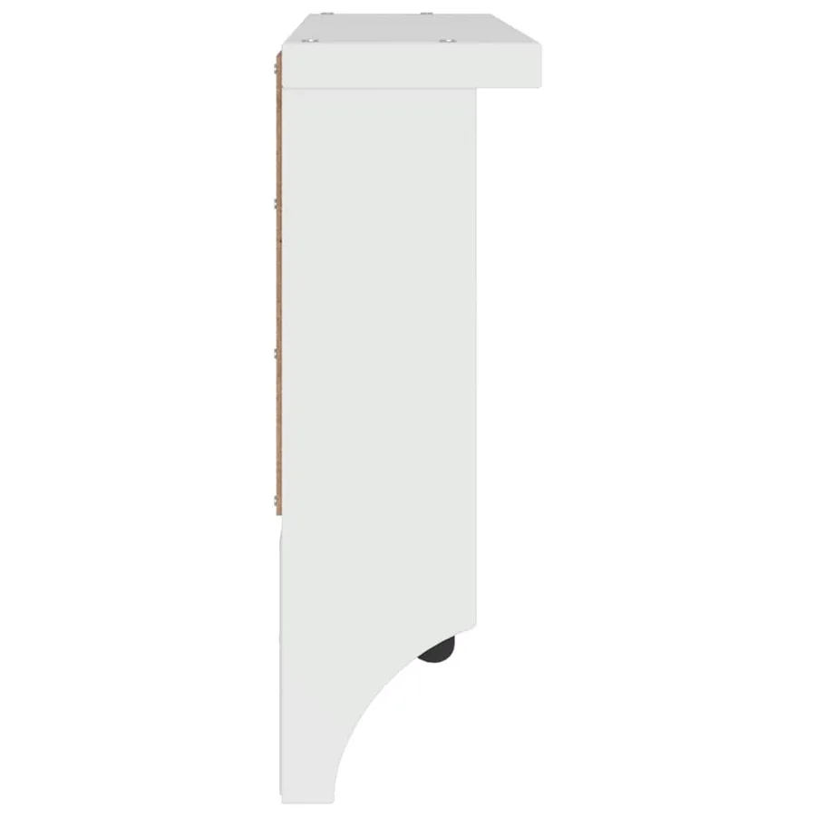 Porte-manteau mural SANDNES blanc 45x12x35 cm bois massif pin - 6