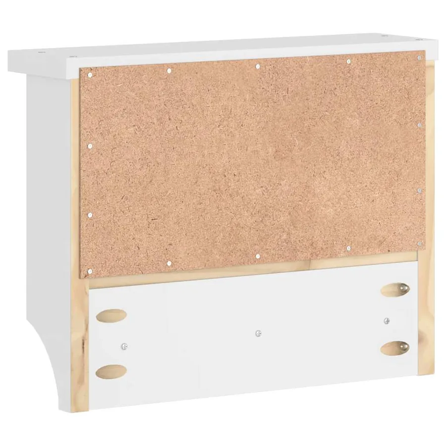 Porte-manteau mural SANDNES blanc 45x12x35 cm bois massif pin - 7