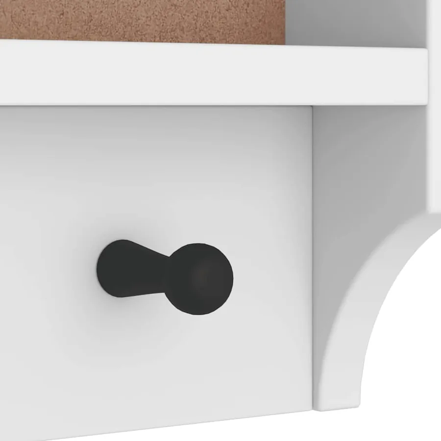 Porte-manteau mural SANDNES blanc 45x12x35 cm bois massif pin - 9