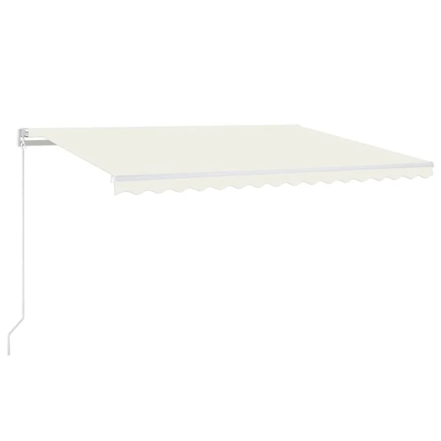 Auvent manuel rétractable avec LED 400x350 cm Crème - 2