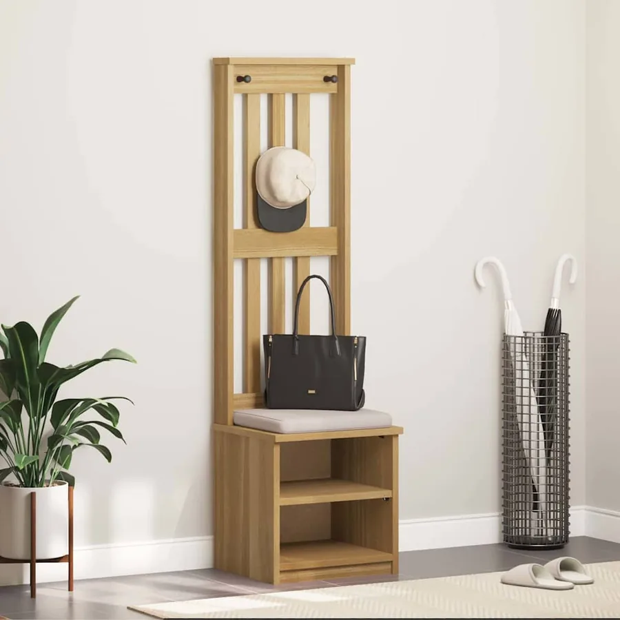 Portemanteau SANDNES 45x40x159,5 cm bois massif pin