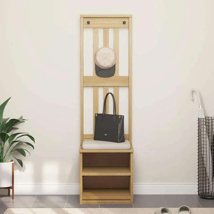 Portemanteau SANDNES 45x40x159,5 cm bois massif pin - 3