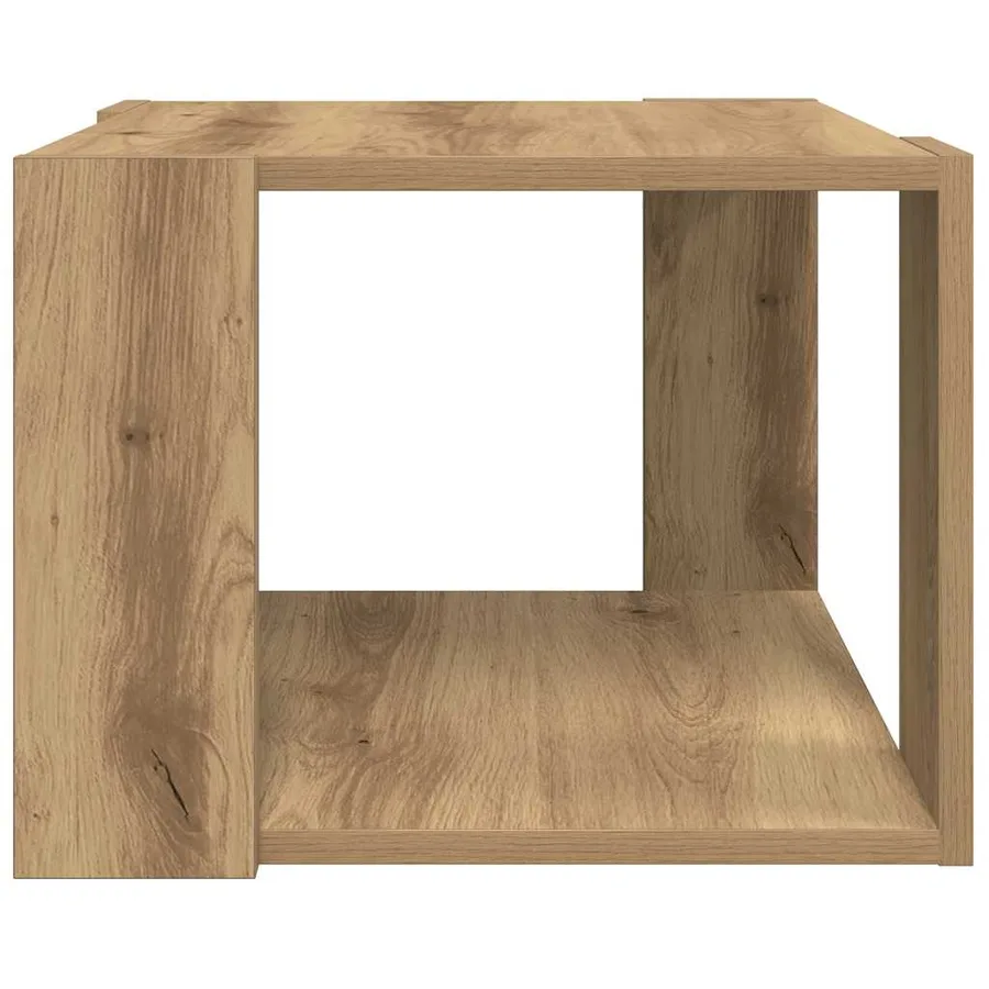 Table basse chêne artisanal 40x40x30 cm bois d'ingénierie - 4