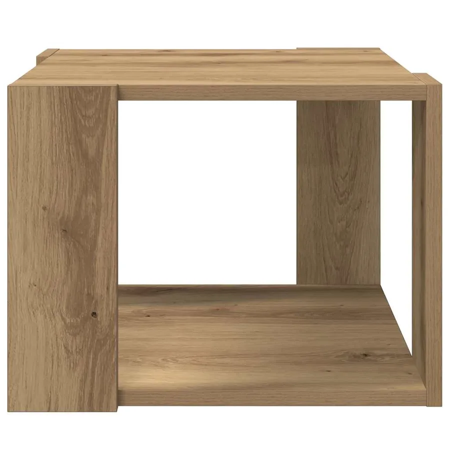 Table basse chêne artisanal 40x40x30 cm bois d'ingénierie - 5