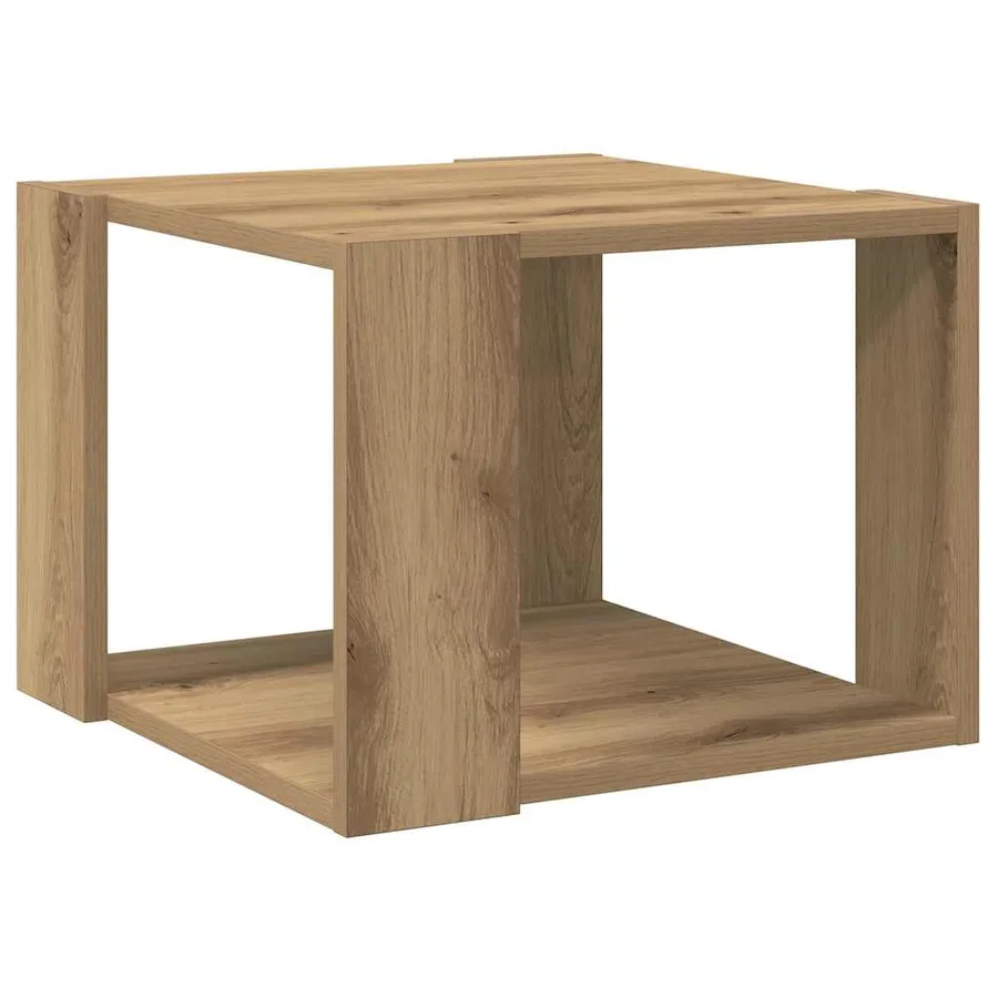 Table basse chêne artisanal 40x40x30 cm bois d'ingénierie - 6