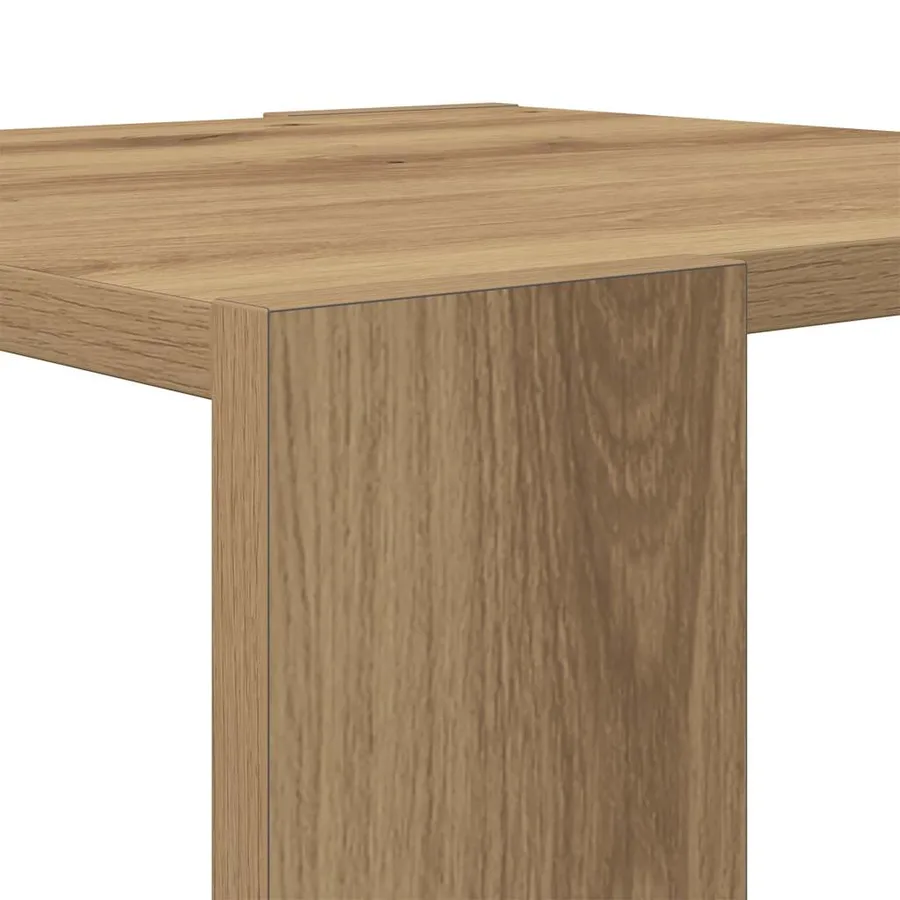 Table basse chêne artisanal 40x40x30 cm bois d'ingénierie - 7
