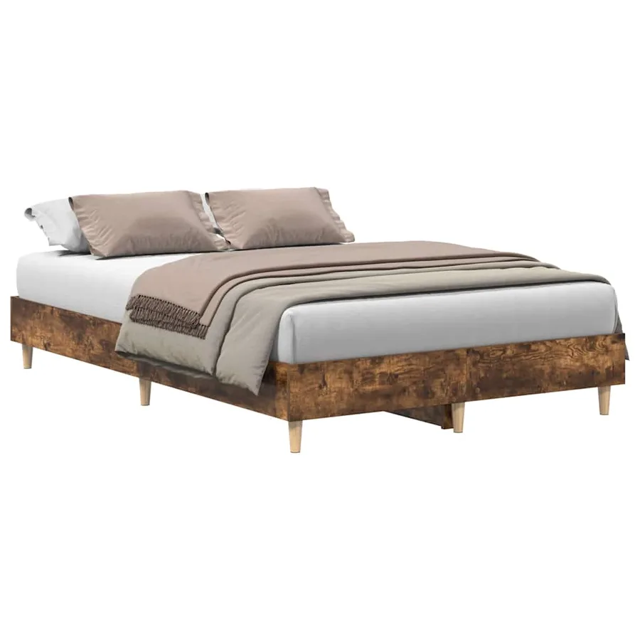 Cadre de lit sans matelas chêne fumé 120x190 cm bois ingénierie - 2