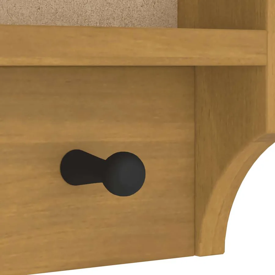 Porte-manteau mural SANDNES 87x12x35 cm bois massif pin - 9