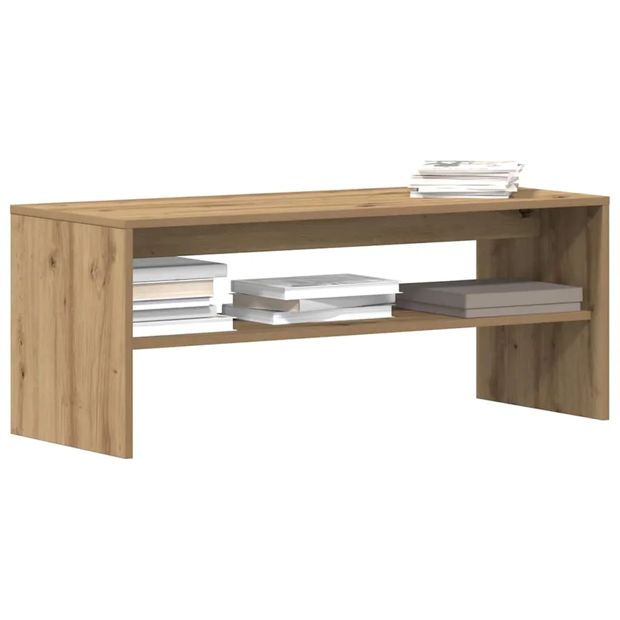 Meuble TV chêne artisanal 100x40x40 cm bois d'ingénierie