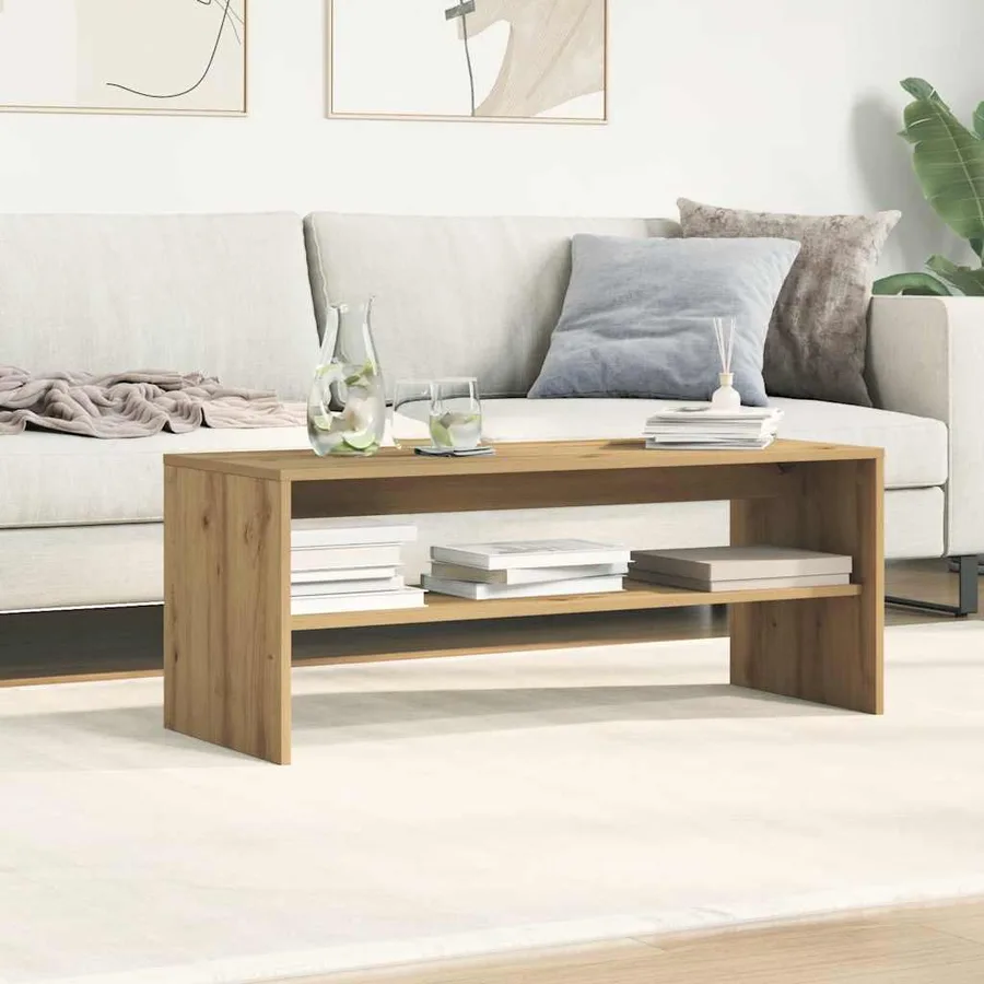 Meuble TV chêne artisanal 100x40x40 cm bois d'ingénierie - 4