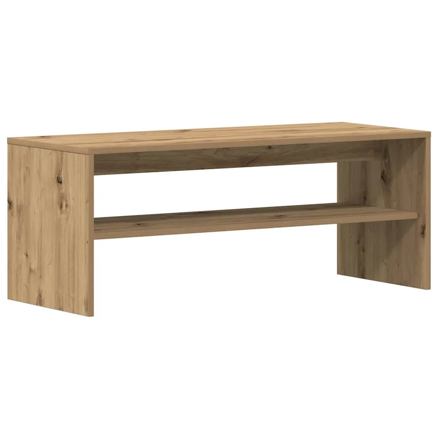 Meuble TV chêne artisanal 100x40x40 cm bois d'ingénierie - 7