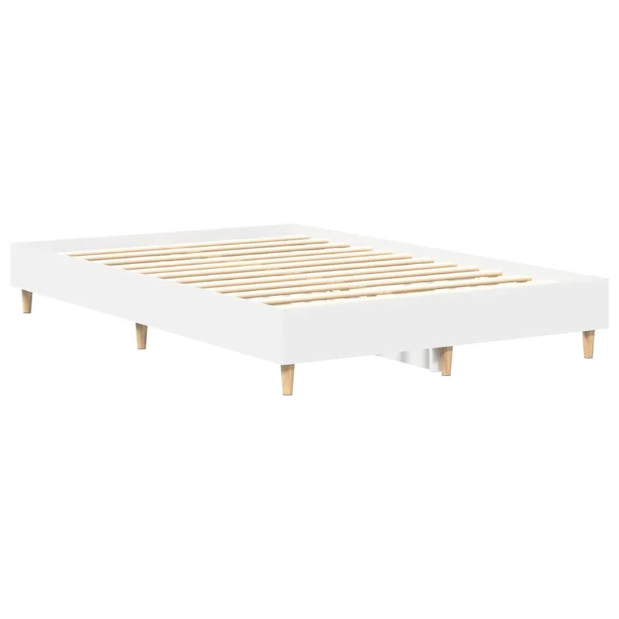 Cadre de lit sans matelas blanc 135x190 cm bois d'ingénierie - 4