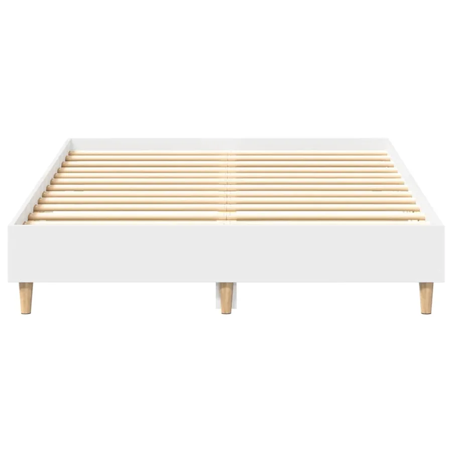 Cadre de lit sans matelas blanc 135x190 cm bois d'ingénierie - 5