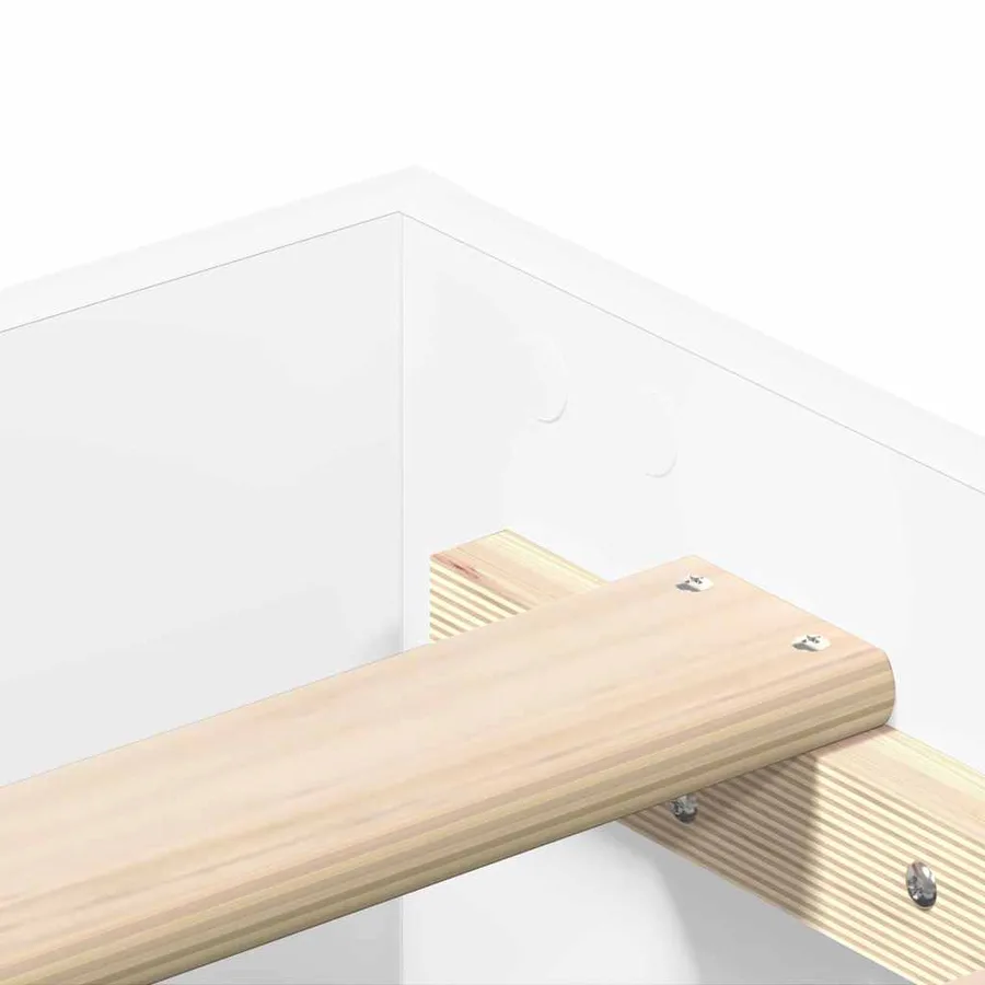 Cadre de lit sans matelas blanc 135x190 cm bois d'ingénierie - 8