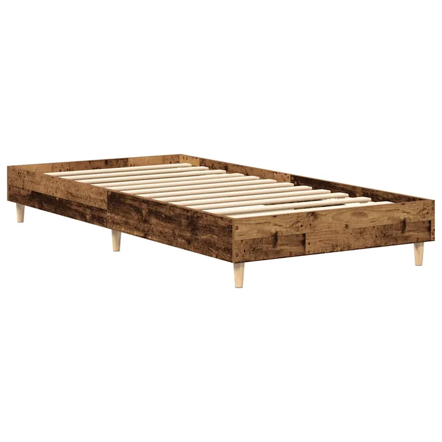 Cadre de lit sans matelas vieux bois 90x190 cm bois ingénierie - 7