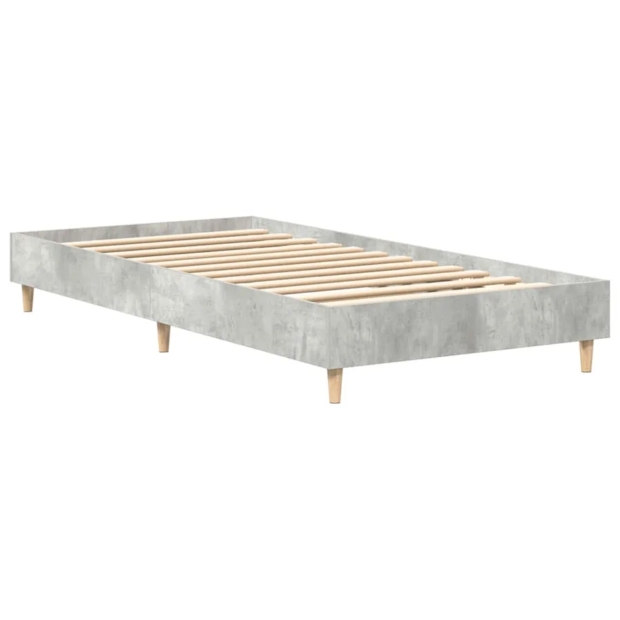 Cadre de lit sans matelas gris béton 90x190cm bois d'ingénierie - 4