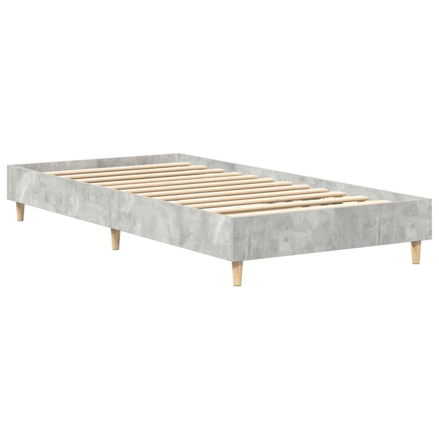 Cadre de lit sans matelas gris béton 90x190cm bois d'ingénierie - 7