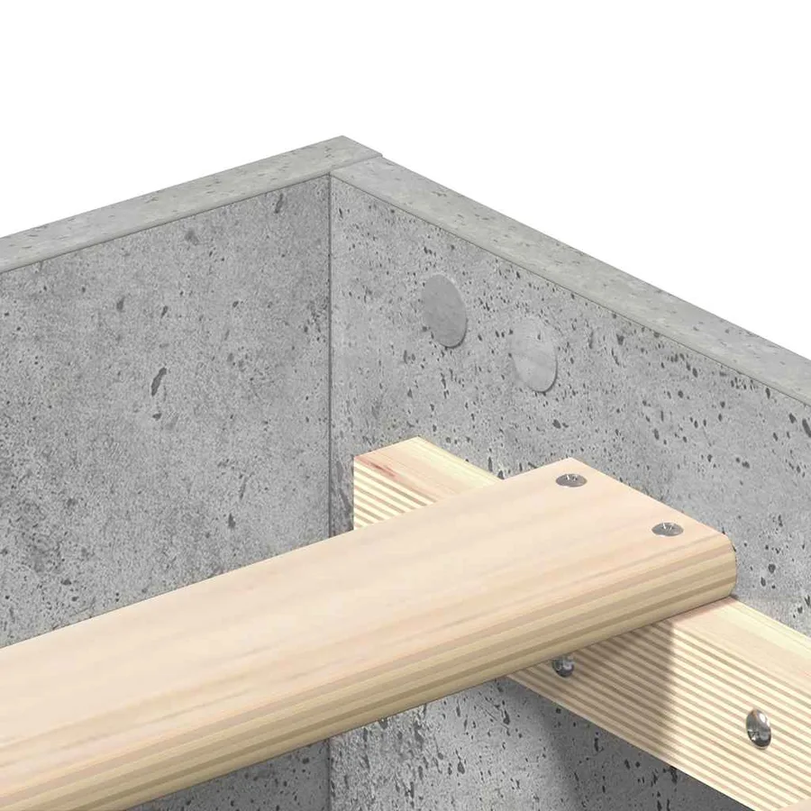 Cadre de lit sans matelas gris béton 90x190cm bois d'ingénierie - 8