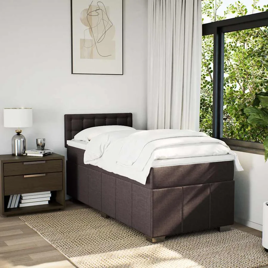 Sommier à lattes de lit avec matelas Marron foncé 90x200 cm - 3