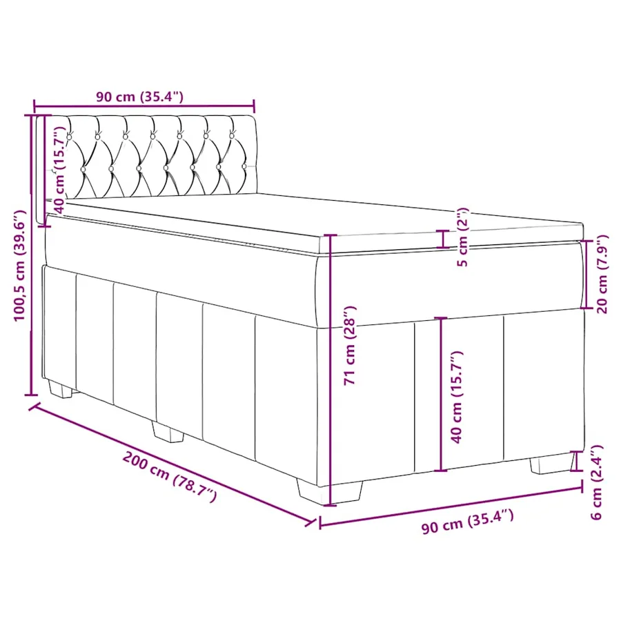 Sommier à lattes de lit avec matelas Marron foncé 90x200 cm - 13